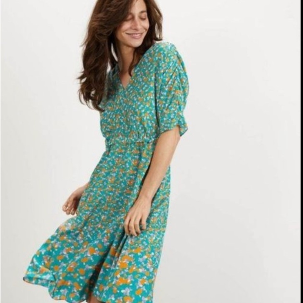 Tucker Market dress, prairie bloom design, silk